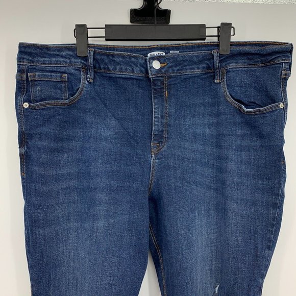 Old Navy Jeans Rockstar Super Skinny Mid Rise Blue Distress - Picture 4 of 10